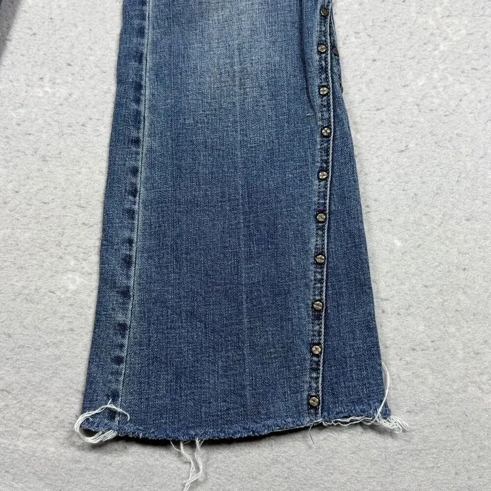 FP Free People Jeans Women’s Size 28 Blue Boot Cut Metal Studs Denim Pockets